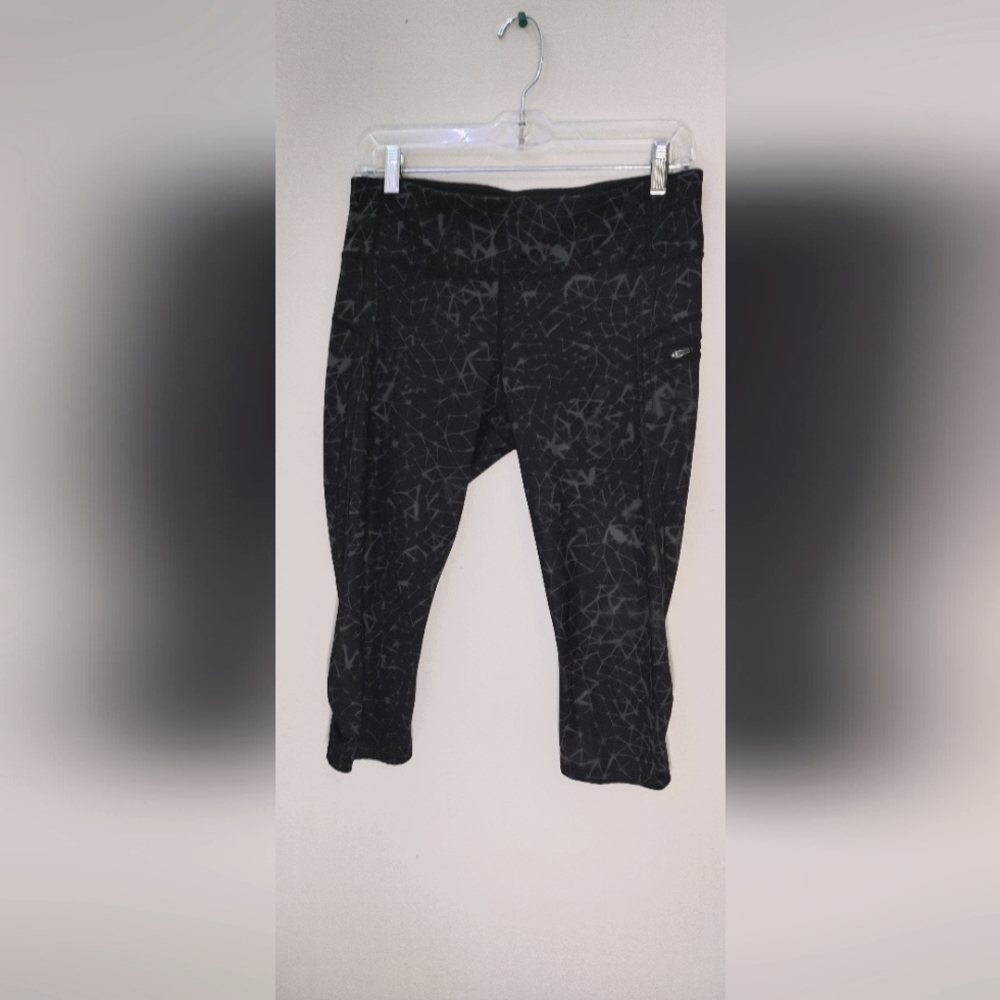 LULULEMON Top Speed Crop Full-On Luxtreme Star Crushed Coal Black Sz 8